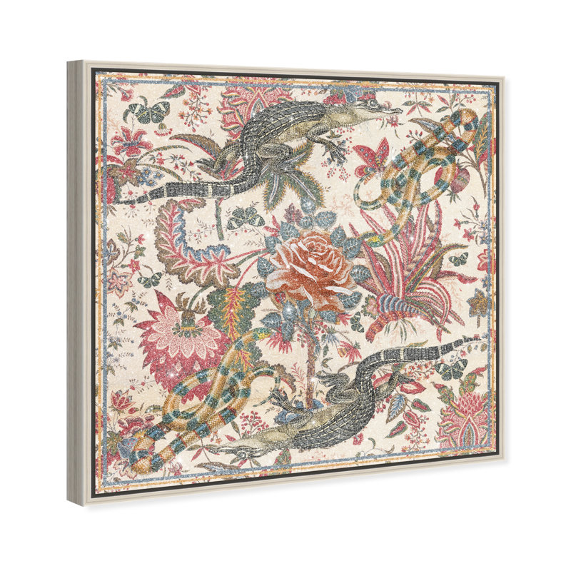 Timeless Alligator Canvas Animals Print by Oliver Gal, 21"H x 21"W, Silver Frame