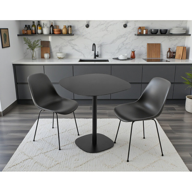 Pangea Home Panna Lucillie Dining Table - All-Metal Black Dining Table – Modern 4-Person Dining Table for Kitchen or Dining Room- Black Dining Table