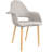 Conover Clontz Upholstered Dining Armchairs – Mid-Century Modern Fabric Seat with Natural Wood Legs (Set of 2)-140348334-190134180