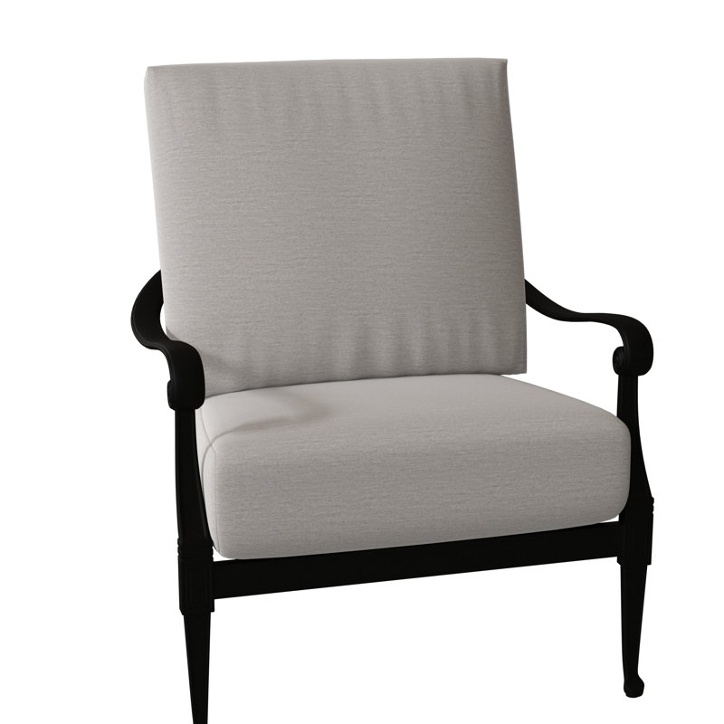 Wiltshire Aluminum Outdoor Lounge Chair, Textured Black, Impact Vapor Gray Sunbrella®
