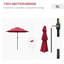 Parasol de patio à 3 niveaux avec manivelle et bouton poussoir inclinable-725611046