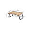 Bureau pour ordinateur portable polyvalent, noyer et noir, 23,6 po x 17,7 po x 17,7 po | 100% panneau de fibres à densité moyenne avec pieds robustes en métal | Assemblé pour une utilisation immédiate, parfait pour le bureau personnel et les espaces 