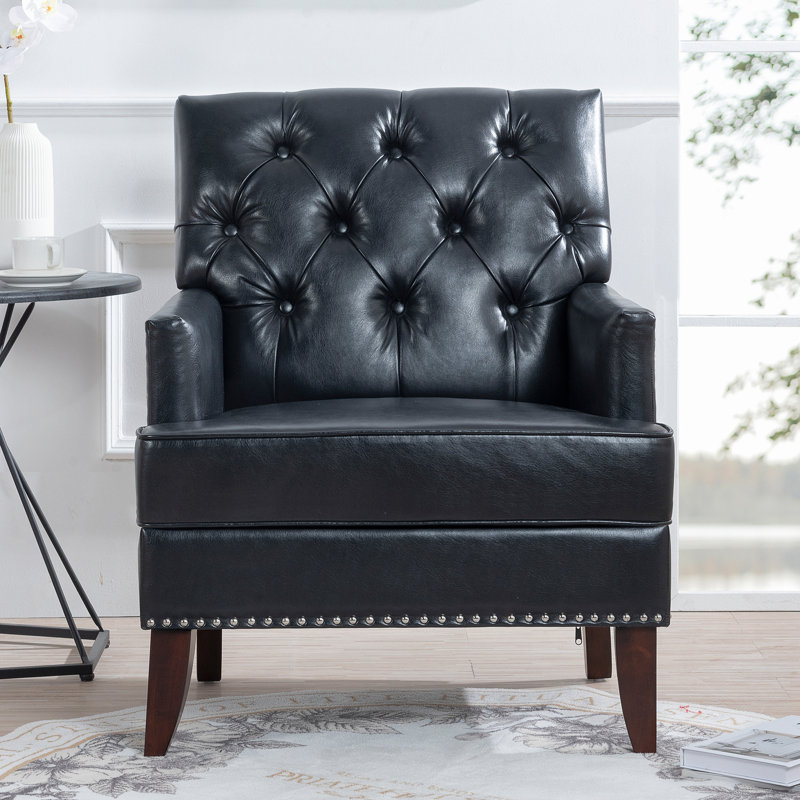 Faux Leather Accent Chair