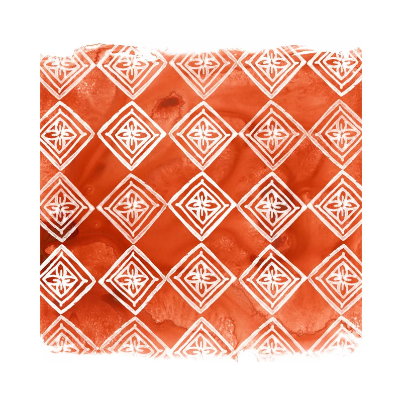 Crimson Motif I 1 Piece Wrapped Canvas Painting, 93.98 cm H x 93.98 cm W x 3.175 cm D