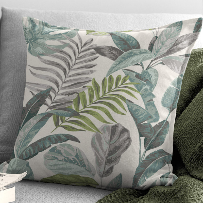 Housse et insert de coussin décoratif carré en coton Tropical Palms, 24 po x 24 po