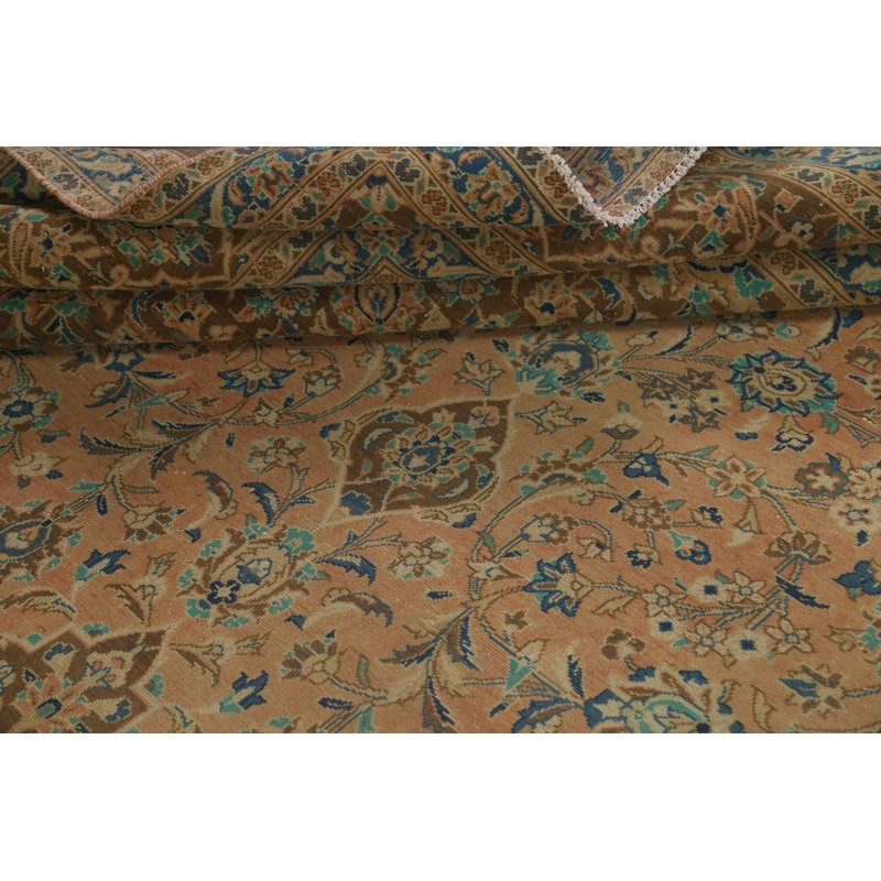 Tapis traditionnel Kashan traditionnel noué à la main 10 x 15 po