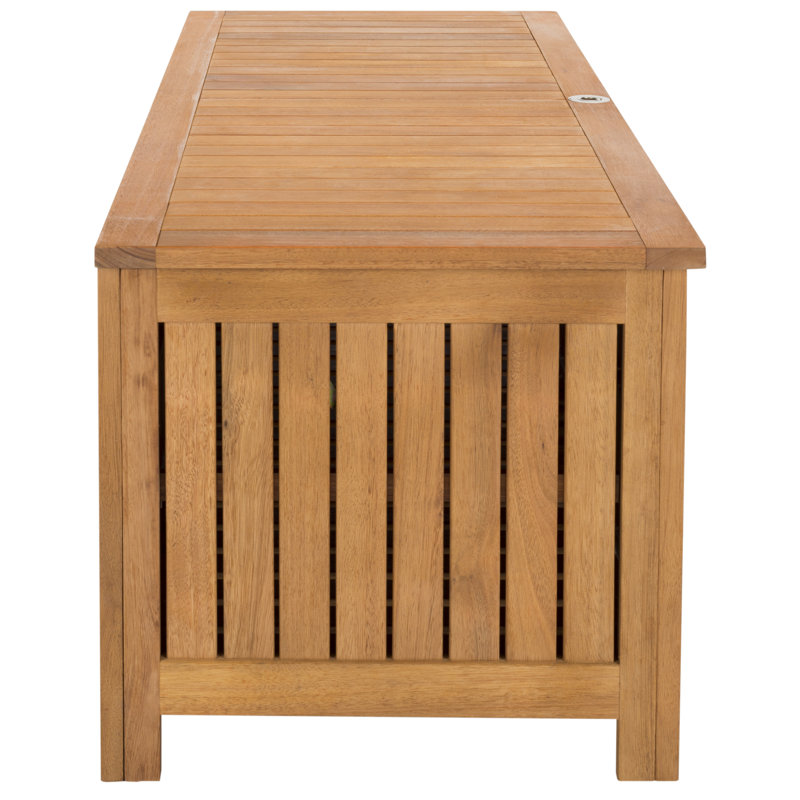 Safavieh Abri 47.6'' W Water Resistant Solid Wood Eucalyptus Deck Box, Natural