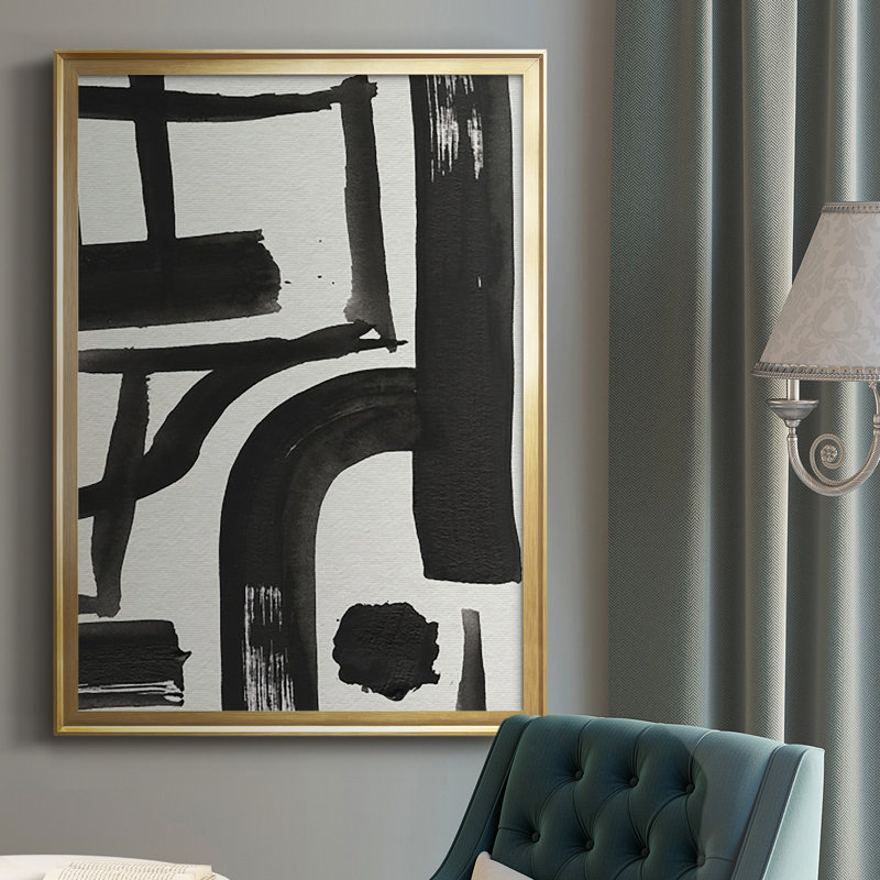 «Inkwell Intersect I», reproduction encadrée de qualité supérieure - prête à être accrochée, Pas de tapis