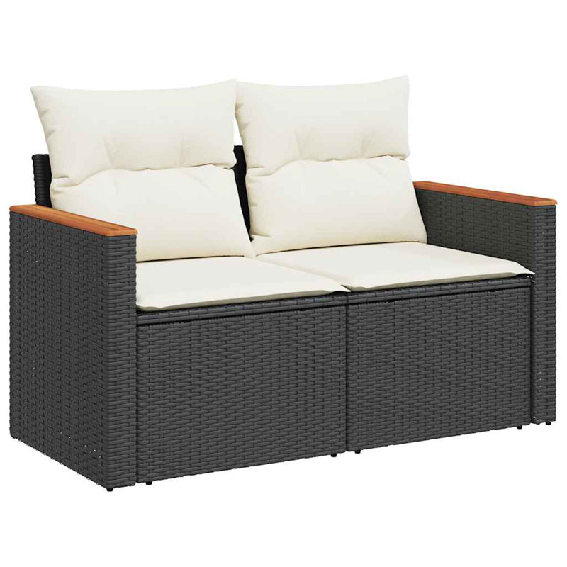 Ensemble de canapé de jardin d'extérieur noir et blanc crème de qualité supérieure