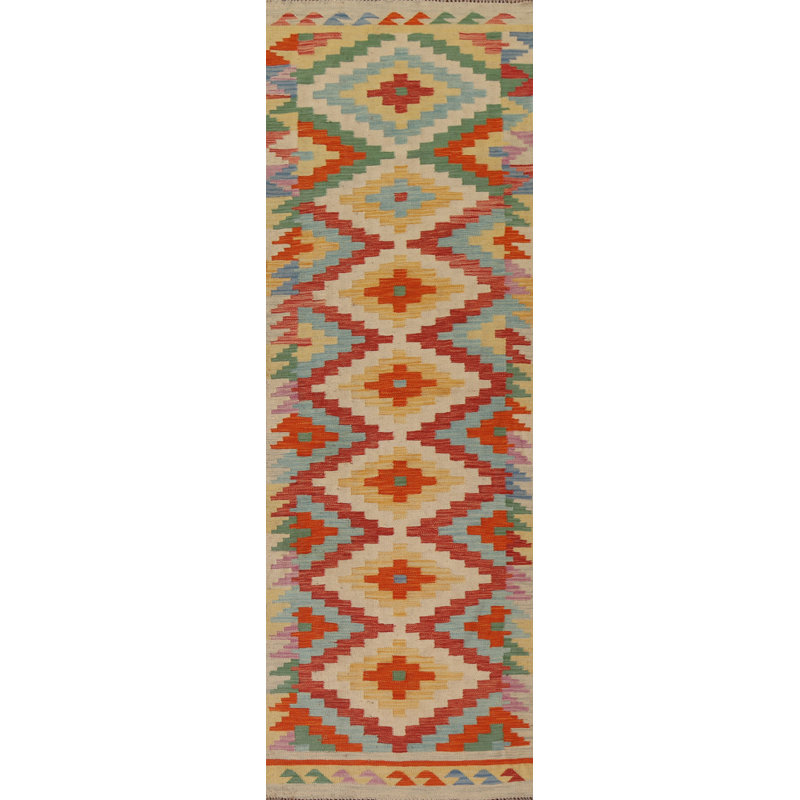 Tapis de couloir géométrique Kilim