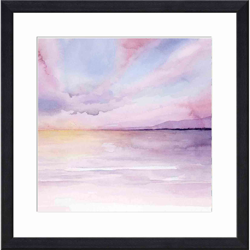 «Pale Sunset II» par Grace Popp - peinture encadrée, Noir, H 12 po x l 12 po