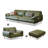 Green Genuine Leather 3 - Piece Living Room Set