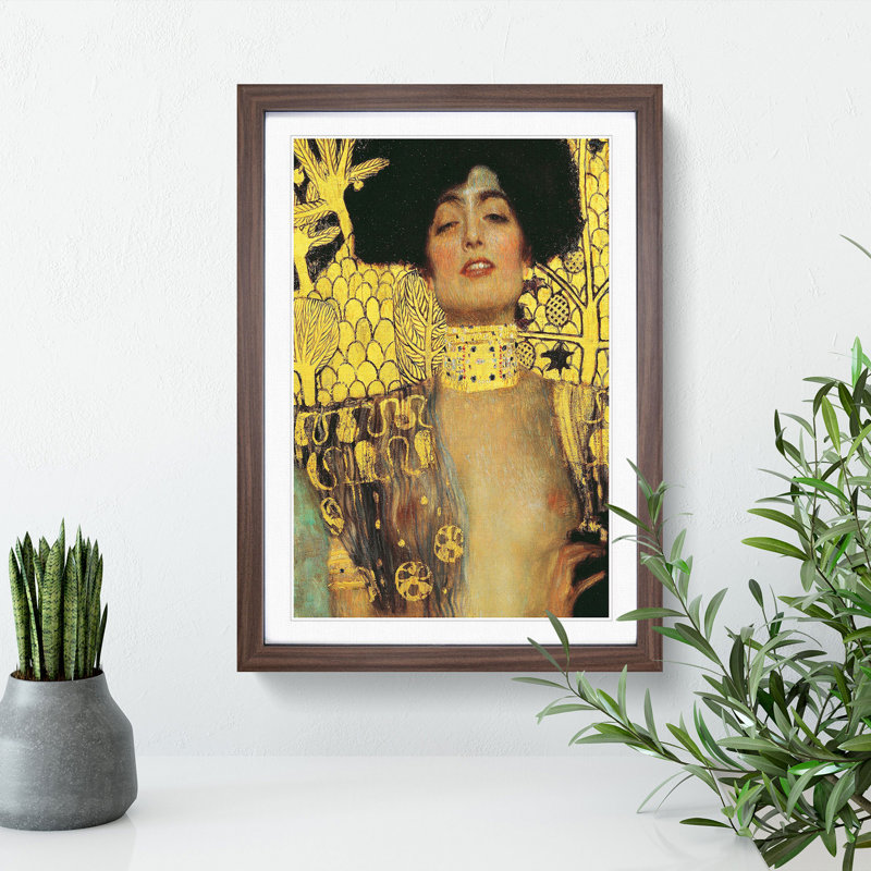 Judith by Gustav Klimt - Picture Frame Painting, 48cm H x 36cm W x 2cm D, Walnut Framed