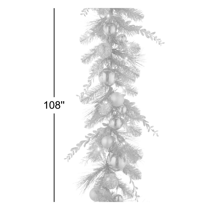 9' Decorative Pre-Lit Garland with 50 Clear/White Lights