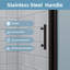28 po - 29,5 po X P 72 po Porte de douche pivotante réversible à cadre en H avec verre trempé nano-enduit, noir mat-130630469