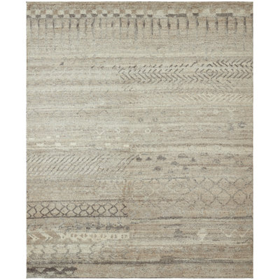 Harjinder Wool Hand Knotted Area Rug in Sandstone