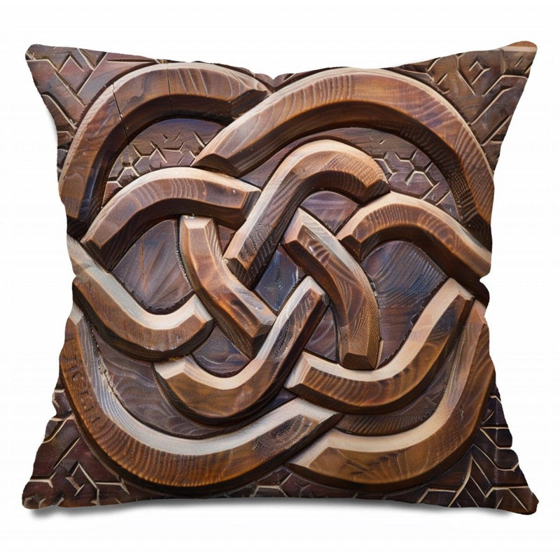 Coussin Trendy, Marron foncé, H 16 po x l 16 po