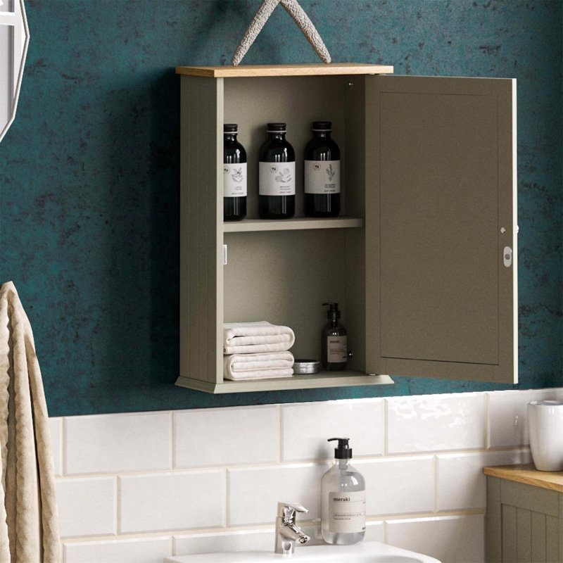 Aadhith Wall Mounted Required Bathroom Cabinet, Grey/Brown