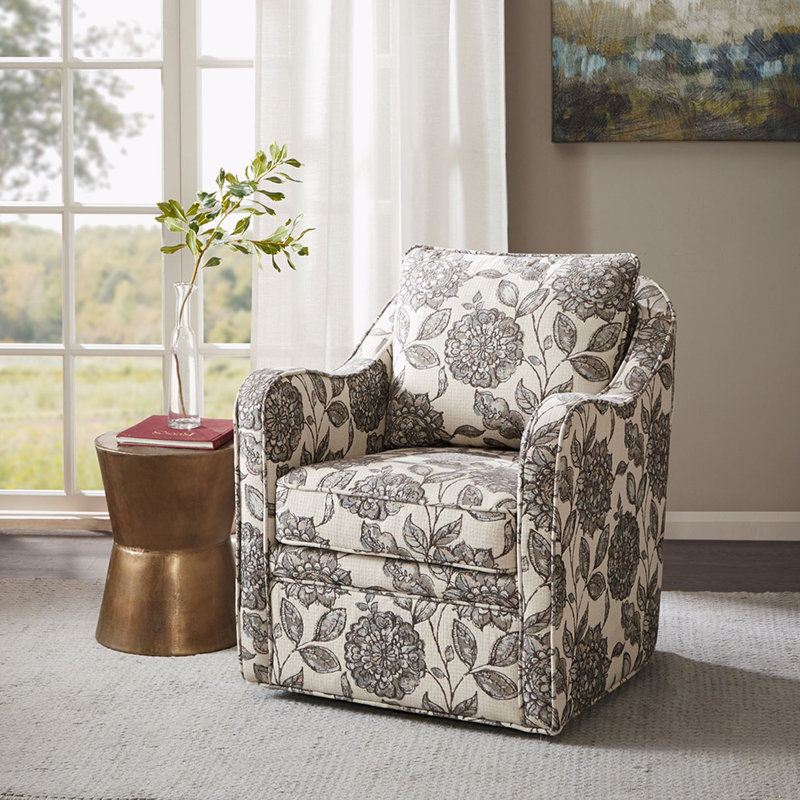 Chaise pivotante Logan à 360 degrés, Polyester gris / blanc