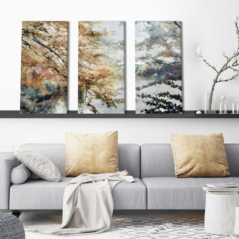 «Spring Talking» par Irene Weisz - peinture sur toile tendue 3 pièces