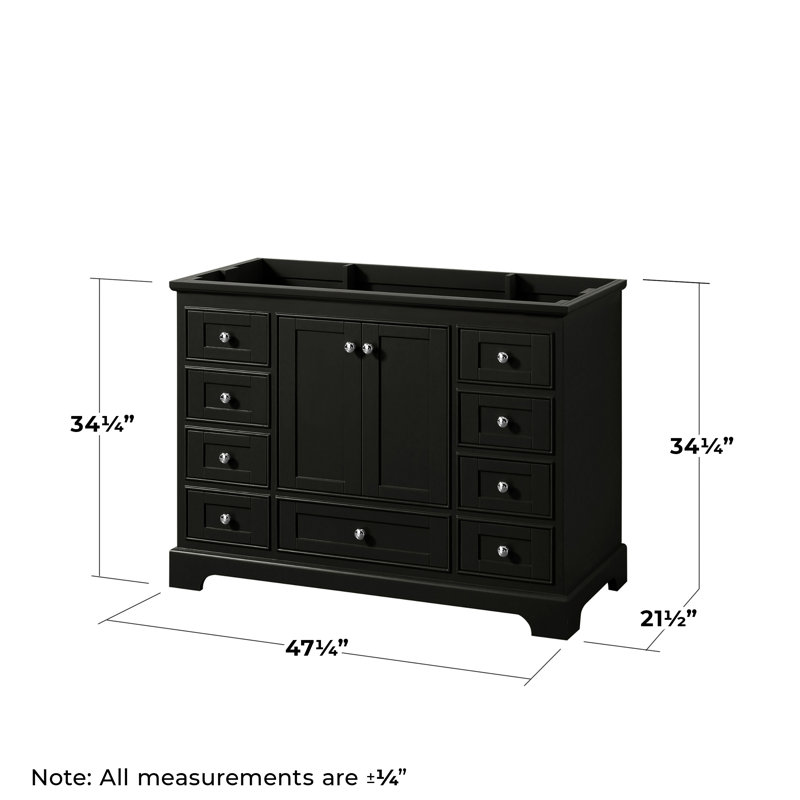 Base de meuble-lavabo de salle de bain simple 47" seulement Deborah, Espresso foncé / chrome poli