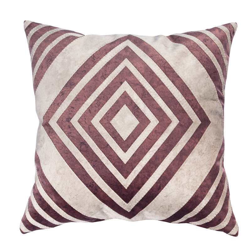 Yakut Square Throw Pillow Cover, Red/Grey