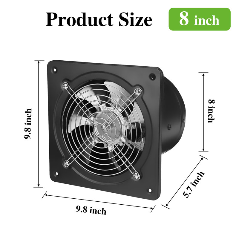 Ventilateur d'extraction 765 CFM, Noir