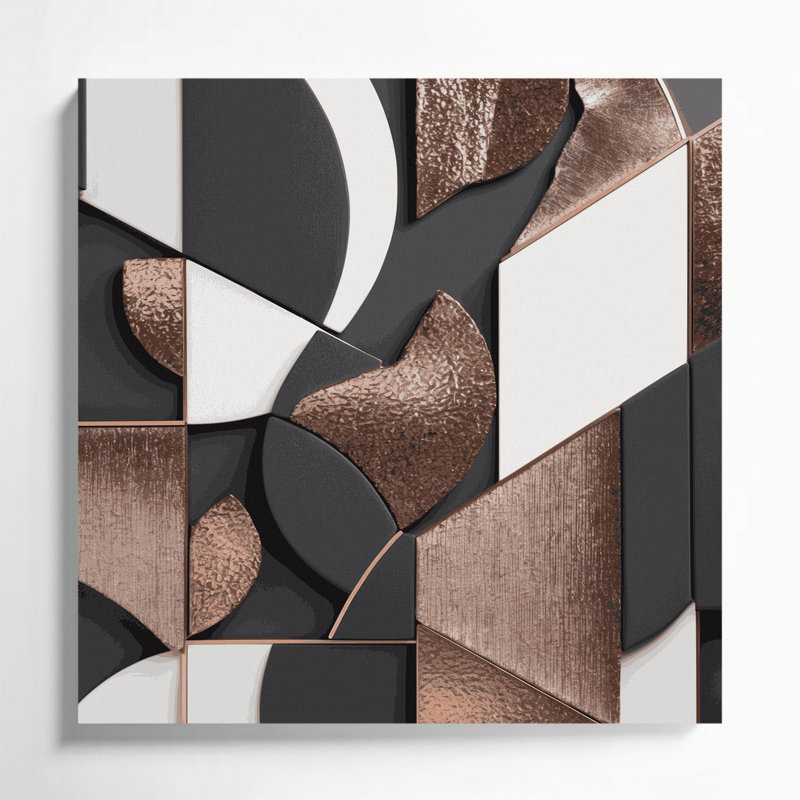 «Abstract Shapes 98», art mural sur toile noire, H 16 po x l 16 po