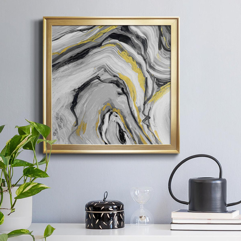«Bold Agate II», reproduction d'art sur toile encadrée, H 30,5 po x l 30,5 po x P 1,5 po, Or