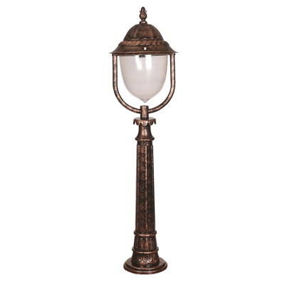 Outdoor Floor Lamp, Traditional American Design, 45.3 x 11.8 inches | Durable ABS Body & Polycarbonate Cap, E27 Socket Max 40W, IP65 Weatherproof | Elegant Brown Finish, Perfect for Nostalgic Outdoor Spaces