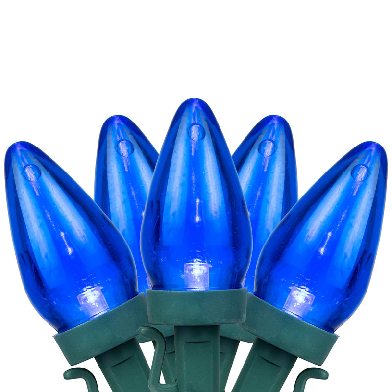 25 LED C7 Christmas Light Set, Blue