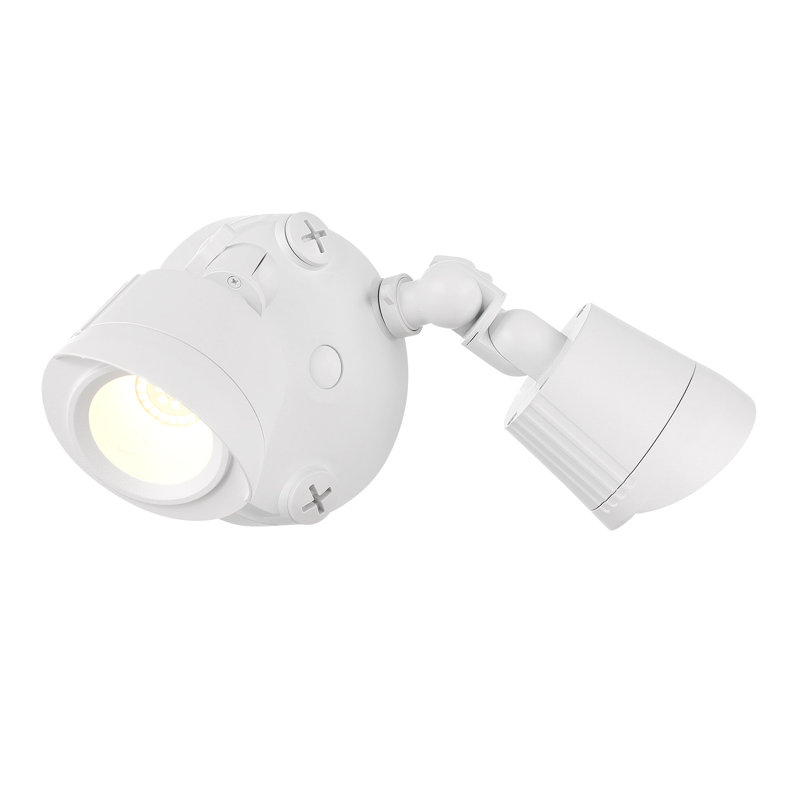 White Dual Head LED Outdoor Security Flood Light