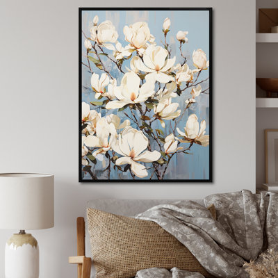 Magnolias en fleurs en blanc