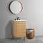 Aubier l 20 po x P 18 po x H 33 po Meuble-lavabo de salle de bain à lattes linéaires à 2 tablettes d'épaisseur seulement (lavabo non inclus), chêne-93805365