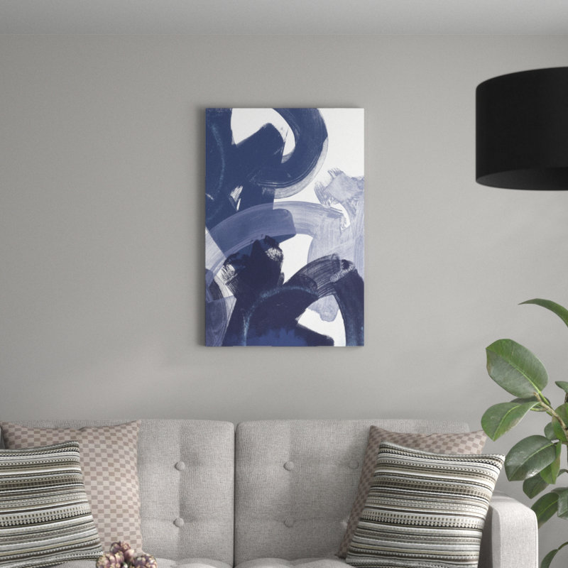 «Blue on Blue I», peinture sur toile, H 36 po x l 24 po, Toile tendue, Non