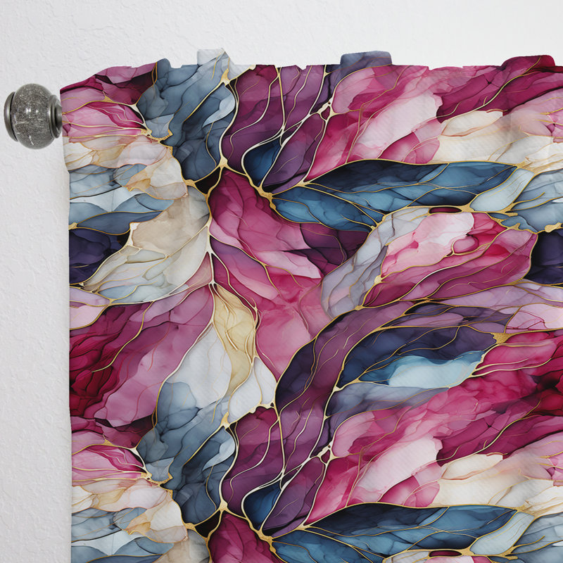 Bohemian Flair Marble Mosaic - Rideau en marbre abstrait - Rideau en marbre obscurcissant - 1 panneau, L 52 po x L 108 po