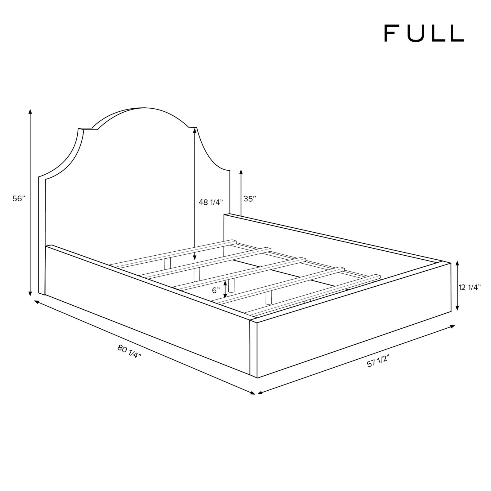 Hadley Upholstered Bed, Full, Millie Stripe Indigo