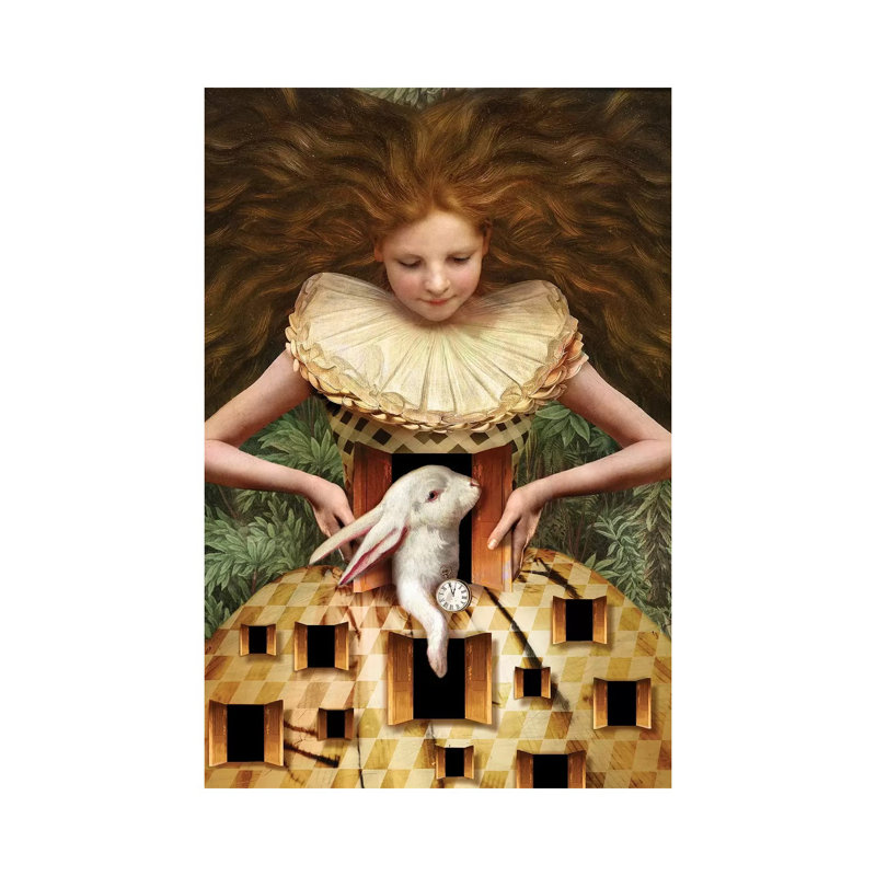 «Hello Alice» par Catrin Welz-Stein - impression d'art graphique, H 40 po x l 26 po x P 1,5 po, Pas de tapis, Toile tendue