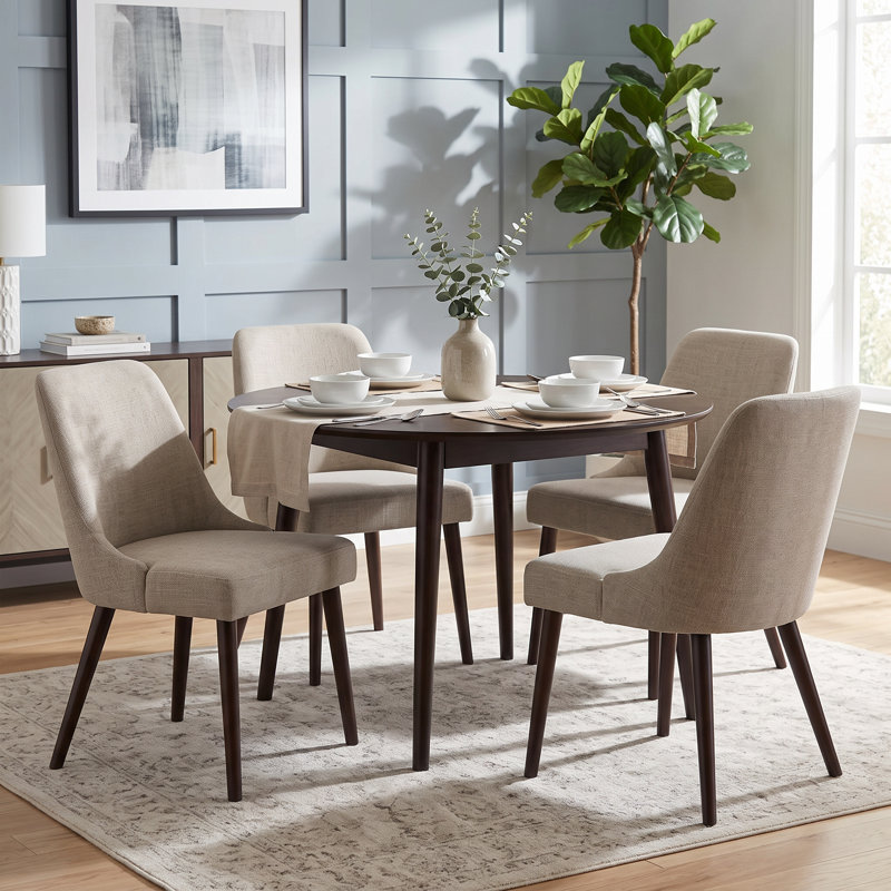 Brisny 19.3'' H Fabric Upholstered Side Chair, Flax Beige