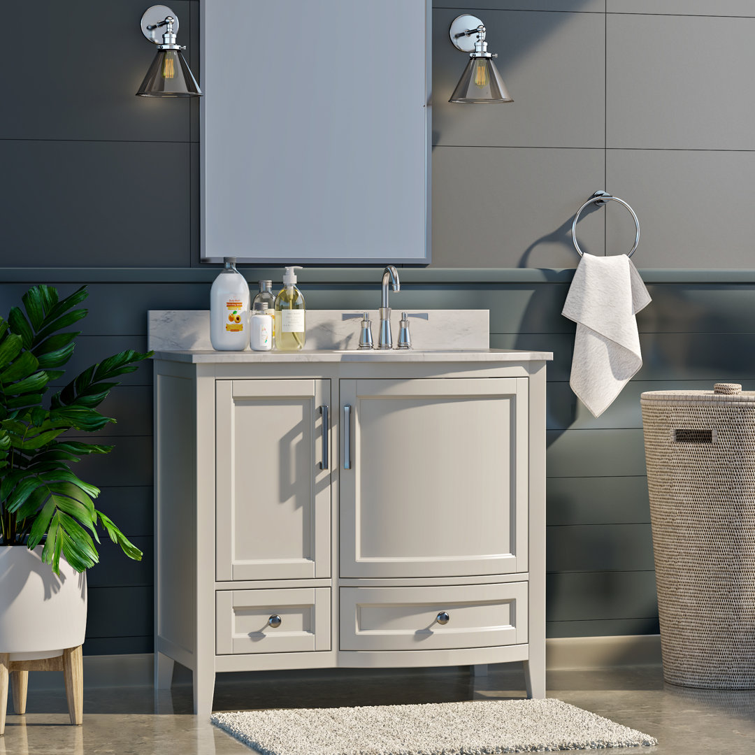 Aleeshba 36'' Single Bathroom Vanity with Engineered Stone Top Red Barrel Studio®