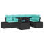  Ensemble de canapé de jardin 6 pièces noir et bleu 100 x 55 x 73 cm-789168141
