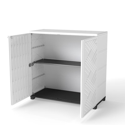 Armoire de rangement extérieure en forme de losange d'une capacité de 200 gallons avec tablette réglable