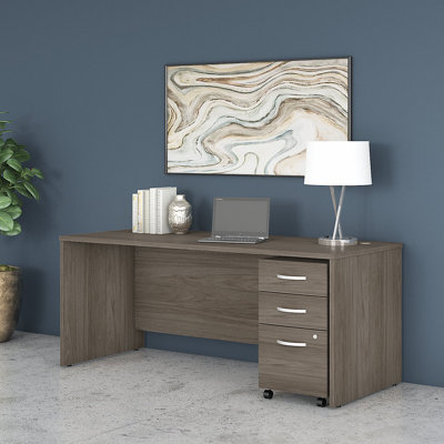 Studio C Executive Office Desk with Mobile File Cabinet