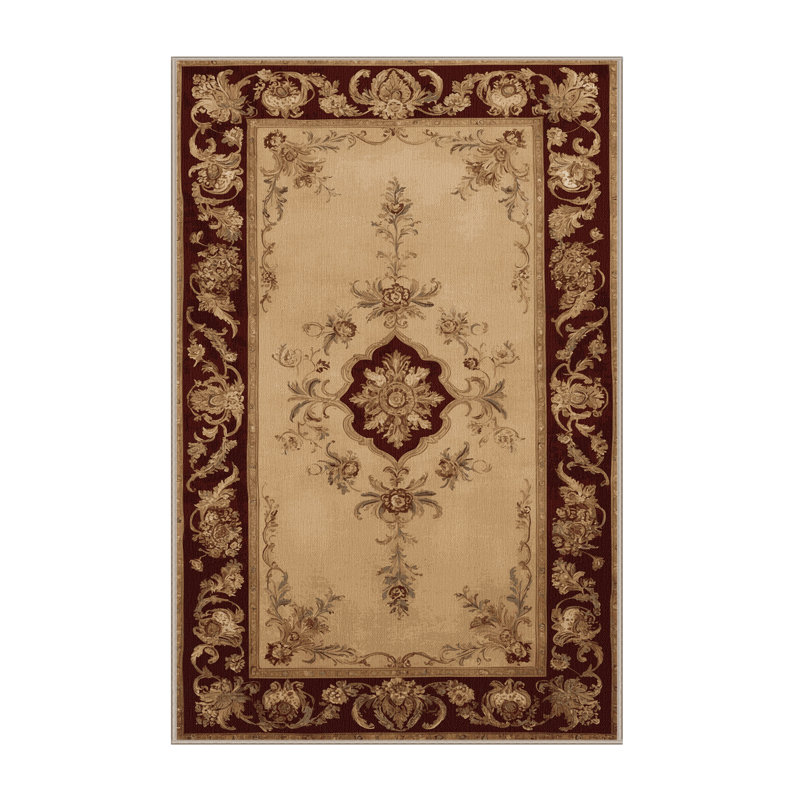 Tapis brun français lavable à la machine, Rectangle 2 pi x 3 pi