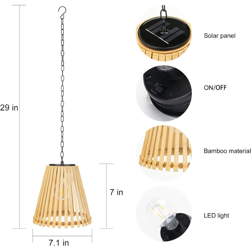 Luminaire suspendu d'extérieur câblé 7 po