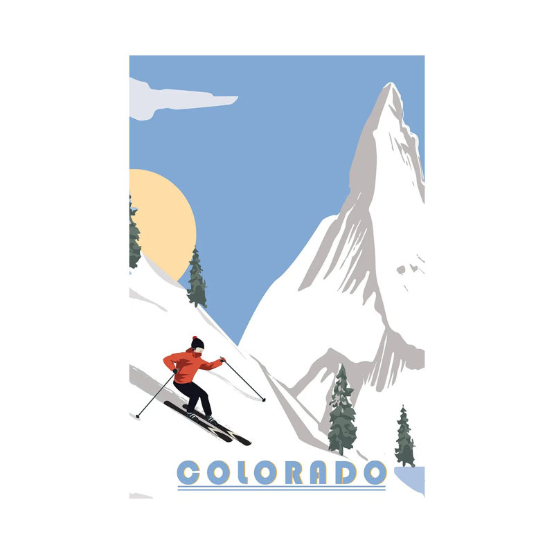 «Skiing In Colorado» par Fly, impression sur toile tendue, H 26 po x l 18 po x 1,5 po