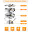 Chafing Dish Buffet Set 2 Pack, 5QT Round Stainless Steel Chafer and Food Warmers With Food & Water Pan, Lid, Frame, Fuel Holder for Catering, Parties, Events, Wedding, Camping, Dinner