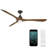 72" Carve Natural Wood Smart Ceiling Fan With 2700K-3000K-4000K-5000K Selectable LED Light Kit and Remote Control Included, Works With Alexa and iOS or Android App-116667948-116667950