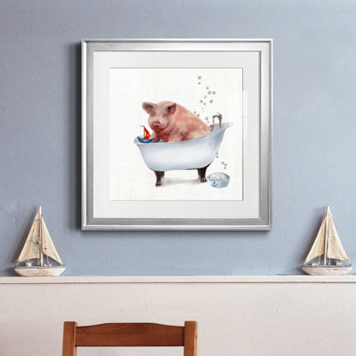 " Farm Tub Pig " Painting Print