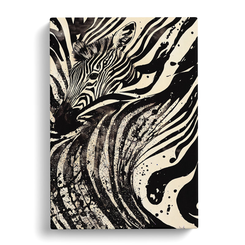 Zebra Art No.6 Abstract - Wrapped Canvas, 76cm H x 50cm W x 3cm D